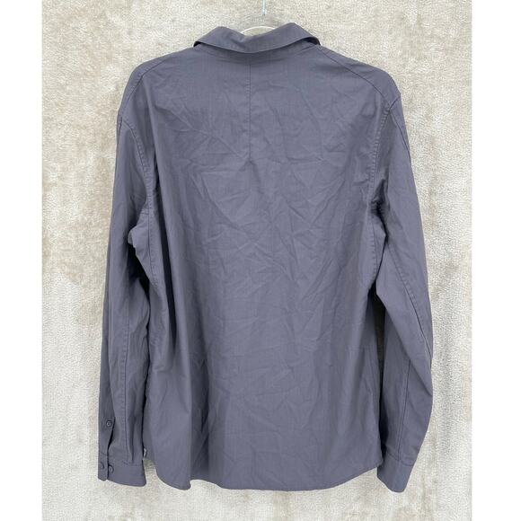 Lululemon Shirt Mens Medium Gray Button Up Long Sleeves Preppy Casual Office - Picture 2 of 5